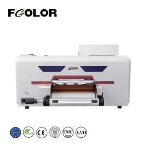 FCOLOR nuevo dual xp600 cabezales de impresión A1 30cm DTF UV impresora 24 pulgadas UV DTF impresora máquina de impresión para Libbey wraps