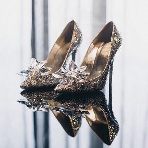 Zapatos de Tacón Alto de 8 cm con Pedrería de Cristal para Novia, Zapatos de Tacón para Mujer, Punta Puntiaguda, Sin Cordones, para Verano e Invierno 2026 - Product Image 5