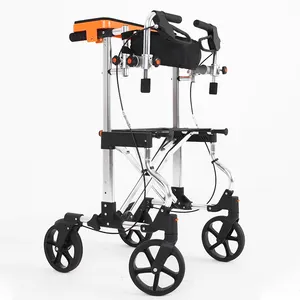 Japan 4 Wielen Seated Cerebrale Parese Walker Activiteit Aluminium Opvouwbare Orthopedische Rollator Rollator Voor Ouderen