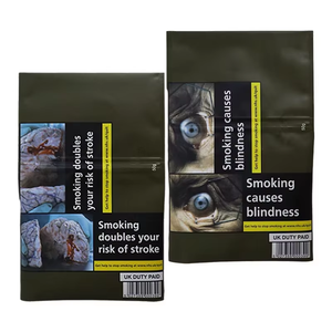 Bolsa de Mylar Ámbar Reutilizable al por Mayor en Existencia, 50g 30g, Bolsa de Embalaje para Cigarrillos de Tabaco para Liar a Mano con Cierre - Product Image 1