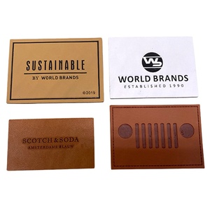 Nhà Sản Xuất Phụ Kiện May Trên Nhà Máy Chất Lượng Cao Tốt Nhất Bán OEM Hat Vá Dập Nổi 3D Logo Nhiệt Báo Chí Nhỏ PU Da Nhãn Tag - Product Image 1