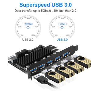 <span class=keywords><strong>PCI</strong></span>-E <span class=keywords><strong>PCI</strong></span> express x1 à 5 ports USB3.0 d'alimentation 4 broches carte d'extension AJOUTER SUR CARTE - Product Image 3