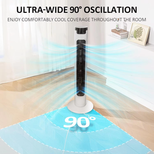 Ventilador de torre eléctrica de 32 \ ", ventilador de aire acondicionado de pedestal sin aspas silencioso, caja de soplador de aire de plástico con Control remoto - Product Image 6