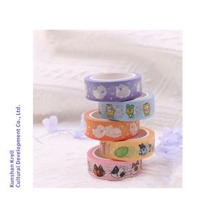 Ruban Washi Personnalisé pour Carnet de Notes, Super Longue Boucle, Motif Dessin Animé Mignon, Matériel DIY pour Carnet de Notes - Product Image 1