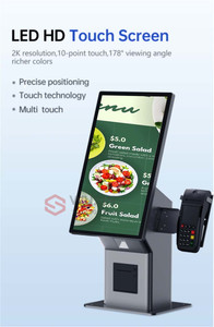21.5 ''borne nhà hàng Nhà hàng không giám sát máy tính để bàn tự động cảm ứng thức ăn nhanh tự đặt hàng thanh toán POS thiết bị đầu cuối đặt hàng kiosk - Product Image 2