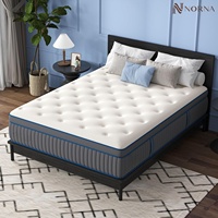 Matelas sur mesure King Queen Double Size en boîte, matelas roulé hybride mousse à mémoire de forme et ressorts ensachés pour chambre à coucher