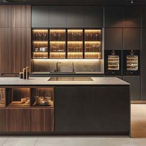 Designer Custom Kitchen Cabinets Modern Kitchen Luxury Finish Solid Wood MDF Includes Backsplash Whole House Customization Home - Product Image 3