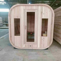 Sauna Kubus Luar Ruangan Kayu Cedar Merah Kanada Kelas Atas untuk 2-4 Orang, Sedang Diskon
