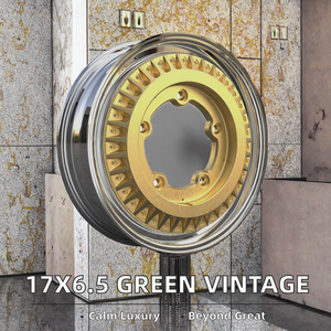 Vente directe usine FSB Jantes en alliage d'aluminium forgé 17X4.5 Vert Large 5X205 ET +6 3 pièces Sandwich Vintage Deep Dish Brillant Neuf - Product Image 2