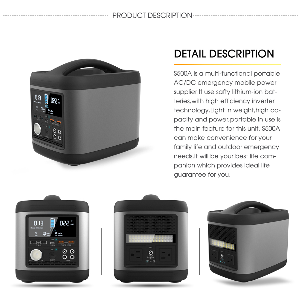 600WH UPS Lifepo4 Portable Power Station Home Outdoor Camping Battery