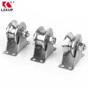 <span class=keywords><strong>Poulie</strong></span> fixe à gorge unique pour câble, roulement duplex, en acier inoxydable, pour système de levage mural - Product Image 1