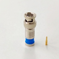 Conector Coaxial RF de Compresión Macho BNC para Audio CCTV, DC-2GHz, 500 Ciclos de Acoplamiento, Cable Coaxial RG6 de 75 Ohmios para Antena
