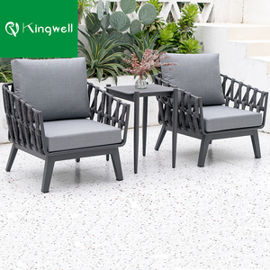 Impermeable al aire libre jardín juegos de sofá sillón <span class=keywords><strong>con</strong></span> mesa muebles de patio - Product Image 5
