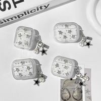 Nouvelle coque de protection souple en TPU pour AirPods Pro 1 2 3 4 avec pendentif pentagramme scintillant de même style