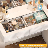 Commode de chambre à coucher en chêne moderne avec miroir éclairé par LED, 10 tiroirs, prise de courant intelligente, écologique, durable, rangement pour appartement