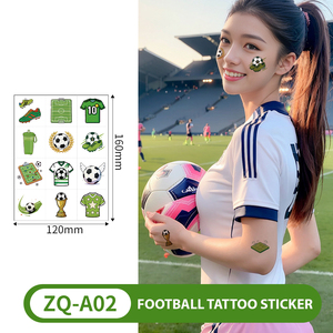 สติกเกอร์ลายฟุตบอลแบบชั่วคราว วัสดุกระดาษ ติดทนนาน 3-7 วัน สำหรับตกแต่งร่างกาย แฟนคลับ และงานปาร์ตี้ - Product Image 3