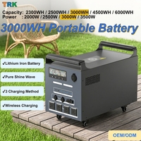 Estación de Energía Portátil de 3000 Wh, Generador Solar Portátil LiFePO4 de 3000 W, Carga Inalámbrica, para Acampar al Aire Libre, Autocaravanas, Respaldo Doméstico, 110 V, 220 V