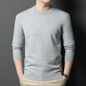 Maglione da uomo Casual aderente lavorato a <span class=keywords><strong>maglia</strong></span> spessa in lana 100% 450g girocollo invernale caldo Pullover Basic - Product Image 4