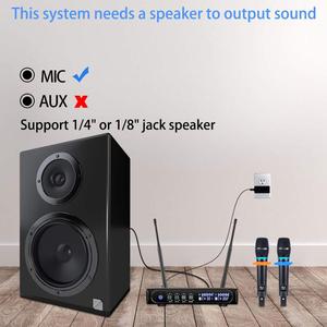 Dual-Cordless <b>Wireless</b> Mic for Bluetooth Receiver Volume Control Cardioid for ECHO Karaoke Church Meetings Public Speaking - Product Image 6