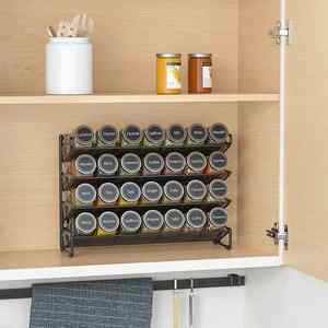 4-Tier Carbon Steel Countertop <b>Kitchen</b> Spice Rack <b>Storage</b> Organizer with Metal Shelving <b>for</b> Cabinets - Product Image 3