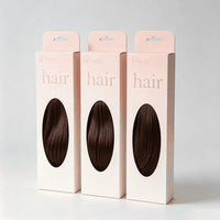 Boîte d'emballage personnalisée pour extensions de cheveux avec logo, boîte en carton mignonne pour extensions de cheveux avec crochets, boîte à accessoires capillaires bon marché