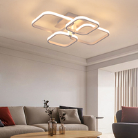 Plafonnier LED intelligent en acrylique, design minimaliste, en fer forgé, télécommande incluse, pour salon, chambre, hôtel, montage en surface, carré