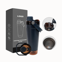 Bouteille d'eau de sport isotherme anti-fuite sans BPA de 20 oz avec compartiment pour protéines – Vente chaude