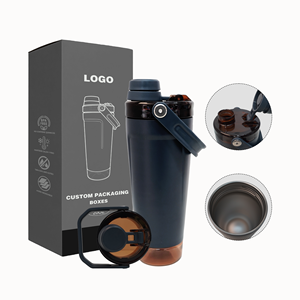 Botella de Agua Deportiva de 20 oz, Antiderrames, Libre de BPA, con Compartimento para Proteína, Termo de Vacío, Botella Deportiva Libre de BPA - Product Image 1