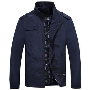 Nouvelle veste décontractée pour homme à col montant, couleur unie, coupe-vent fine - Tissu en nylon léger, fabricant de vestes sur mesure - Product Image 4