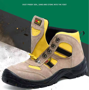 Chaussures de sécurité unisexes respirantes, anti-écrasement, antidérapantes, à embout en acier, à lacets, en cuir microfibre, résistantes à l'usure - Product Image 3