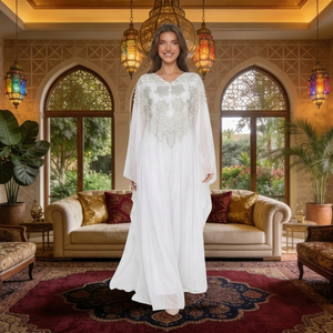 <span class=keywords><strong>Abaya</strong></span> Ouverte Blanche 2026 Style Élégant Kebaya Musulmane Femme Mode Moderne Baju Kurung Malaisie Polyester Ensembles Décontractés Modernes pour Adultes - Product Image 2