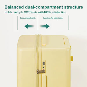 Nouveaux sacs à bagages Hardshell Double couche anti-déflagrant fermeture éclair Valise Mixi lisse 360 ° roues valise mode avec 3 poignées - Product Image 4