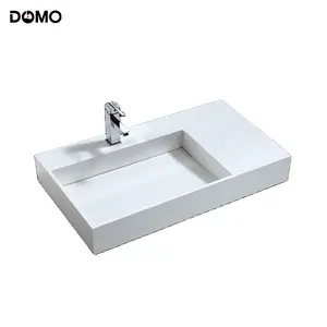 Modern White Solid Surface Pure Acrylic Bathroom Vessel Sink Countertop Wash Basin