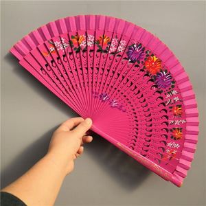 Abanicos de mano de madera con estampado floral español al por mayor, abanicos de flamenco de madera española - Product Image 3