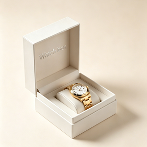 OEM Custom Logo & Size Rigid Paper Luxury Watch Gift <b>Box</b> with Hot Stamping & Velvet Insert Sustainable Packaging Wholesale - Product Image 1
