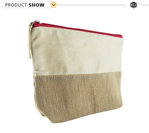 Oem coton toile lin cosmétique maquillage pochette chanvre sac <span class=keywords><strong>de</strong></span> <span class=keywords><strong>toilette</strong></span> - Product Image 2