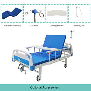 Cheap price hot sale epoxy coated cold-rolling steel <strong>two</strong> <strong>functions</strong> 2 crank <strong>manual</strong> hospital <strong>bed</strong> for <strong>bed</strong> hospital - Product Image 6