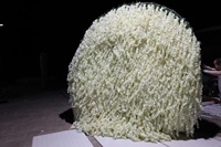 M476 Décorations de Mariage et Fêtes Luxueuses, Fleurs Artificielles Mur de Glycine Blanche en Rouleau, Centre de Table et Draperies de Plafond
