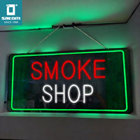Enseigne lumineuse LED ouverte en acrylique personnalisée, affichage mural néon pour la signalisation de magasins de tabac