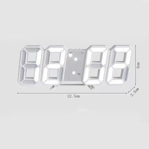3D kỹ thuật số Đồng hồ báo thức tự động mờ dẫn đồng hồ treo tường Màu ánh sáng Máy tính để bàn đồng hồ báo thức - Product Image 3