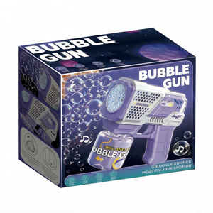 Pistola de Burbujas de Plástico ABS de 12 Agujeros, Totalmente Automática, con Luces, Eléctrica, Funciona con Pilas AA, Incluye Líquido para Burbujas, para Niños de 2 a 14 Años - Product Image 5