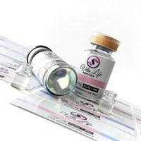 Özel Tasarım Peptit Şişe Etiketleri, Su Geçirmez Vinil Kozmetik Çıkartmaları 2ml 10ml 15ml