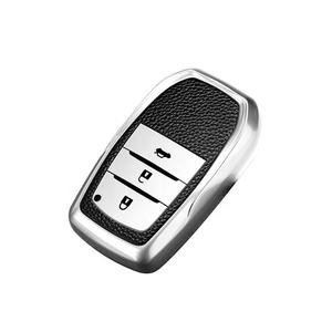 2021新款TPU皮革汽车钥匙套的丰田凯美瑞Mark X RAV-4普拉多花冠汉兰达2 3个按钮遥控无钥匙 - Product Image 2