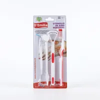 Kit de soins bucco-dentaires pour adulte Kit de nettoyage multi-usages Outils dentaires en plastique pour hôpital incluant crochet miroir grattoir à langue brosse à dents