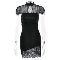 Nouvelle Robe Courte Sexy Sans Bretelles en Dentelle, Coupe Ajustée, Dos Nu et Fendue pour Femme – Meilleure Vente