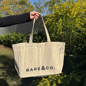 Sac fourre-tout en toile de coton personnalisé avec logo pour femme, grande capacité, pour <span class=keywords><strong>week</strong></span>-<span class=keywords><strong>end</strong></span>, fête, plage - Product Image 3