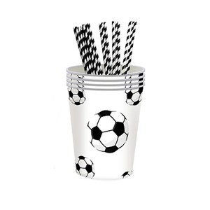 Kit <span class=keywords><strong>de</strong></span> fournitures pour fête <span class=keywords><strong>de</strong></span> football avec nappe, assiettes <span class=keywords><strong>en</strong></span> <span class=keywords><strong>papier</strong></span>, gobelets, serviettes, ensemble <span class=keywords><strong>de</strong></span> vaisselle pour la décoration d'une fête sur le thème du football pour <span class=keywords><strong>un</strong></span> anniversaire - Product Image 4