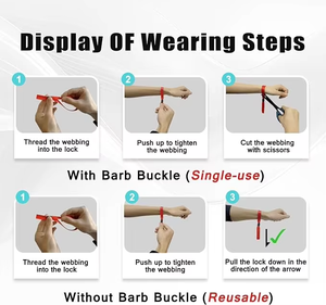 Bracelets brodés avec logo personnalisé, bracelet de festival, polyester imprimé pour concert - Product Image 4