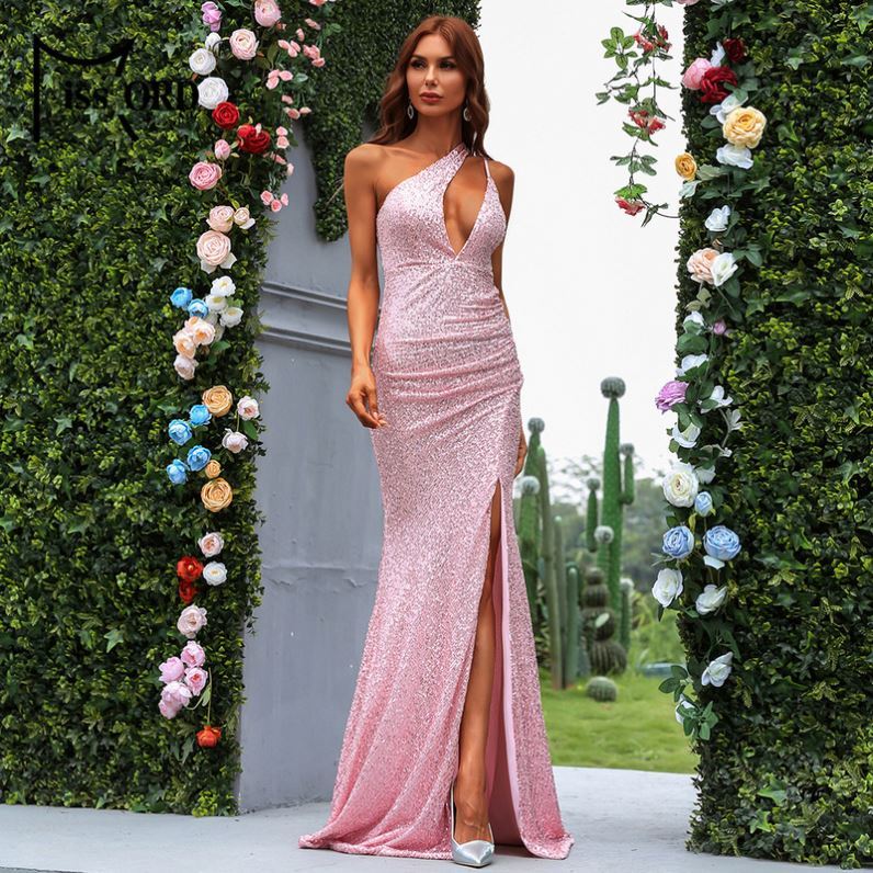 green emerald velvet dress Korea Lady Prom Dresses Tulle One Shoulder Floor Length Formal Evening   Msikoods Official Store