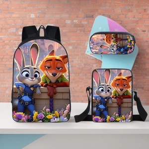 Yüksek Kaliteli Hayvanat Bahçesi Sırt Çantası 3 Parça Set - Sırt Çantası, Okul Çantası, Öğrenci Kalem Kutusu, Küçük Omuz Çantası - Toptan - Product Image 1